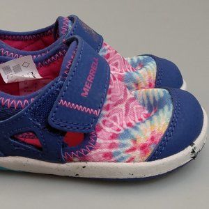 Merrell Child Bare Steps H20 Water Shoe Blue Tie Dye Size 5 Little Kid US